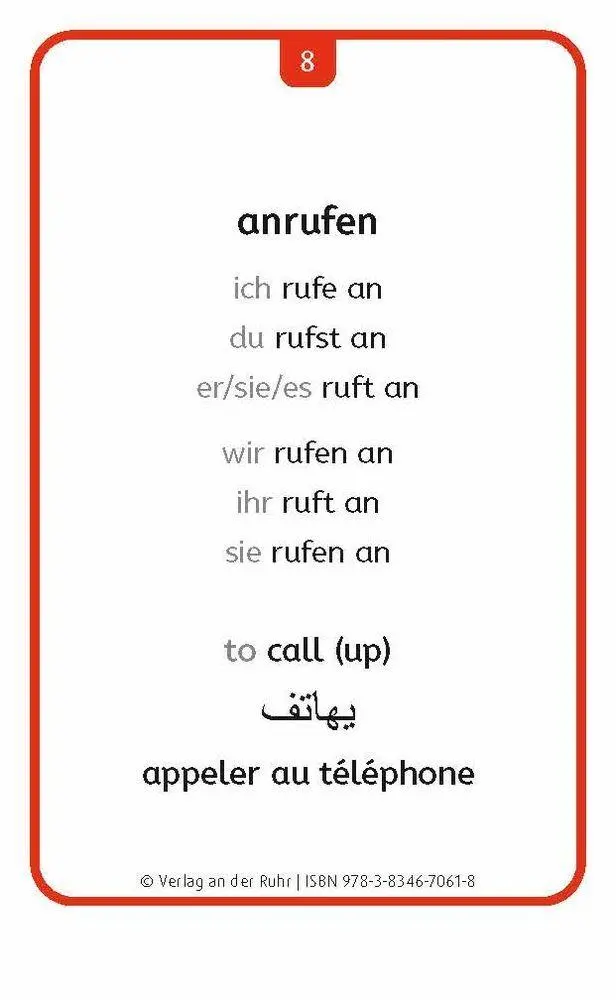 Bild: 9783834670618 | Verben: Set 2 - Deutsch, Englisch, Französisch und Arabisch | Walter