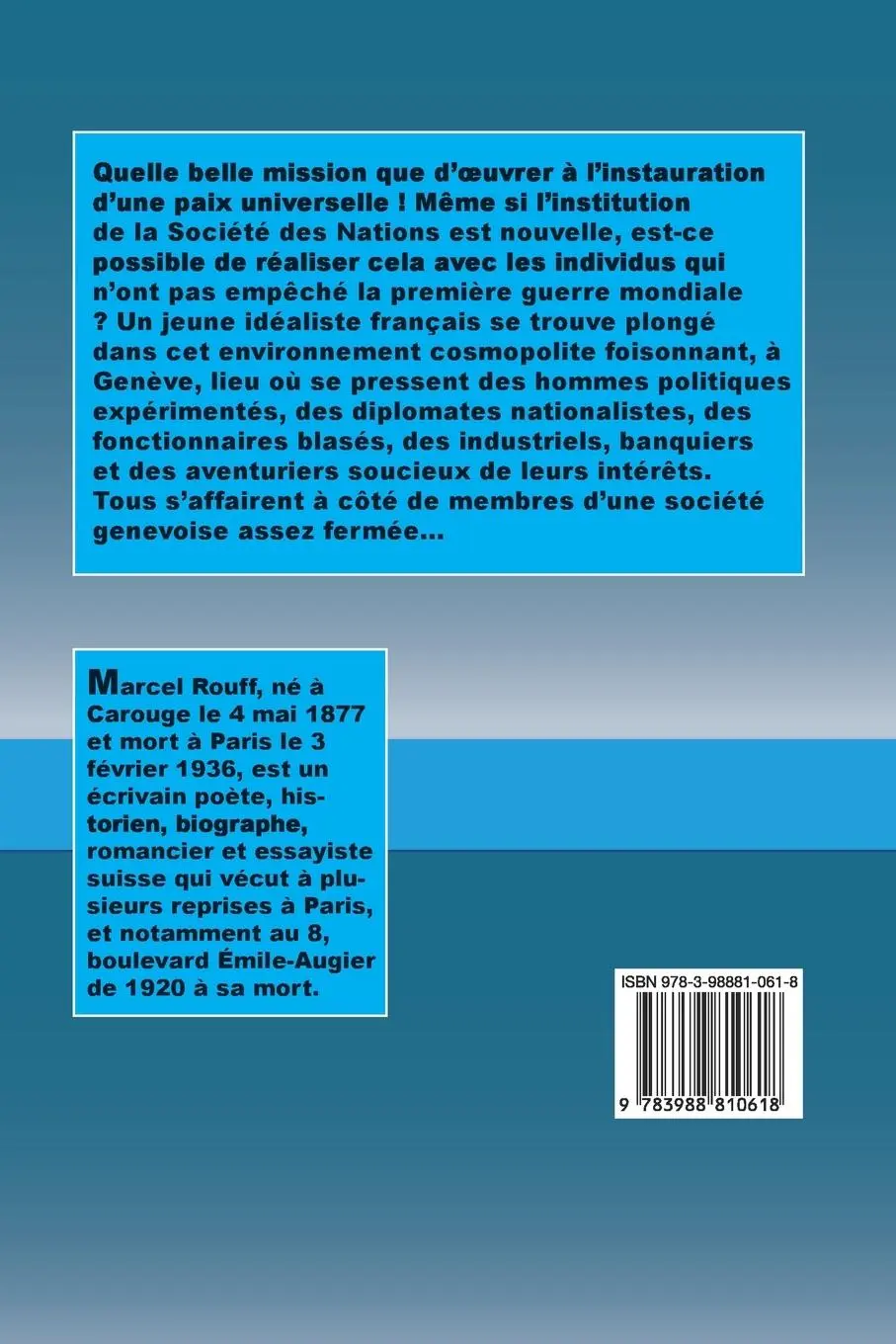 Rückseite: 9783988810618 | Sur le quai Wilson | Marcel Rouff | Taschenbuch | Französisch | 2023