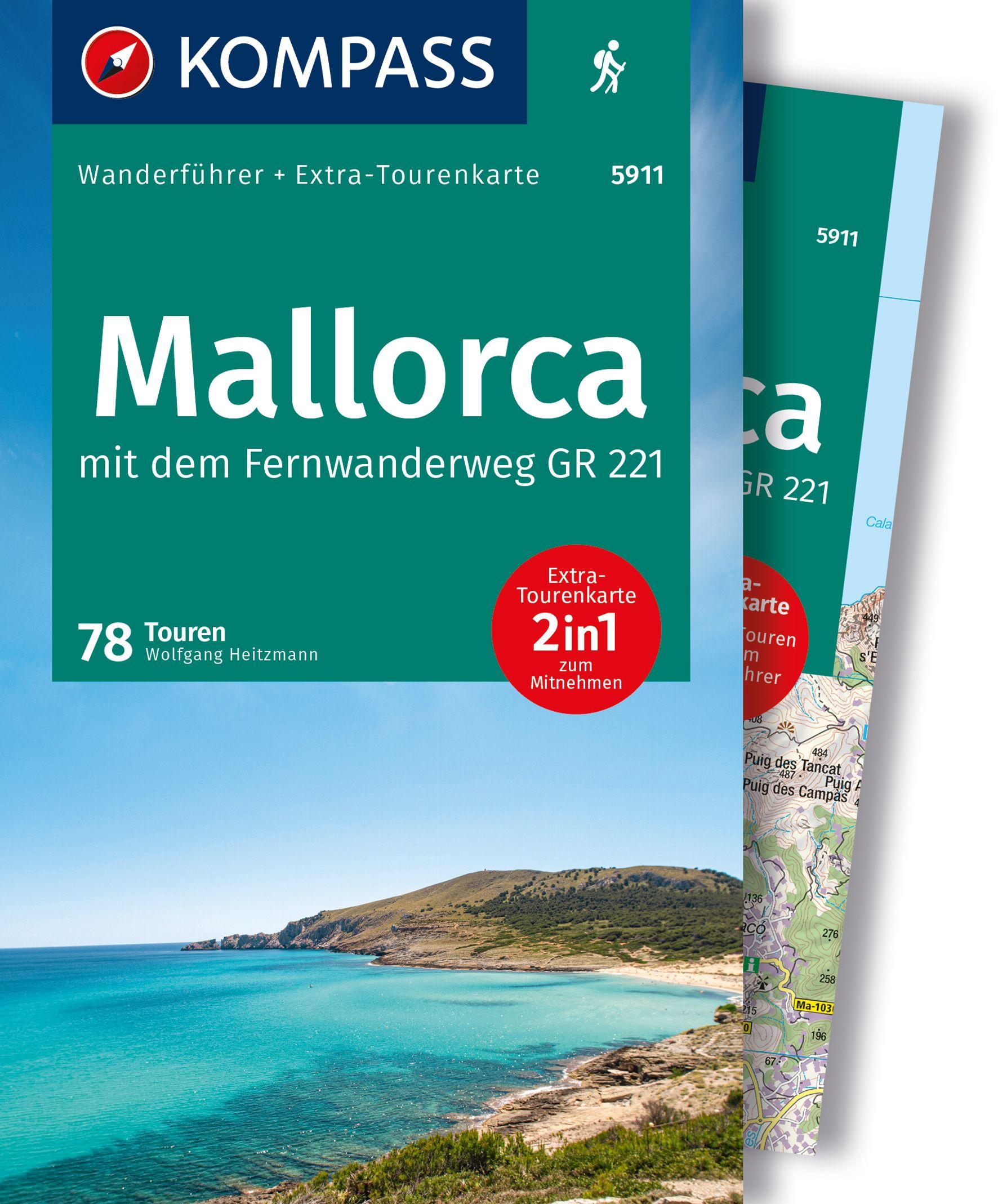 Cover: 9783991540618 | KOMPASS Wanderführer Mallorca, 78 Touren mit Extra-Tourenkarte | Buch