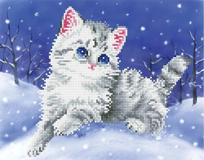 Cover: 4897073240718 | DIAMOND DOTZ - Diamond Painting Katze im Schnee | Kit (Bastelset)