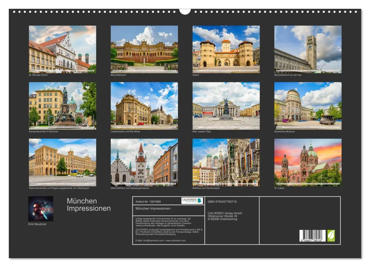Bild: 9783457780718 | München Impressionen (Wandkalender 2026 DIN A2 quer), CALVENDO...