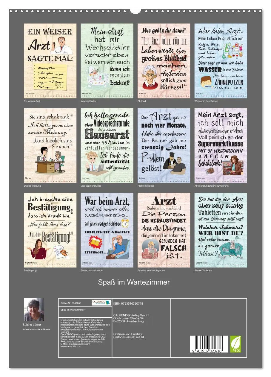 Bild: 9783516320718 | Spaß im Wartezimmer (hochwertiger Premium Wandkalender 2026 DIN A2...