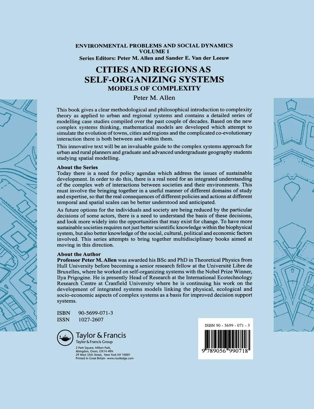 Rückseite: 9789056990718 | Cities and Regions as Self-Organizing Systems | Models of Complexity