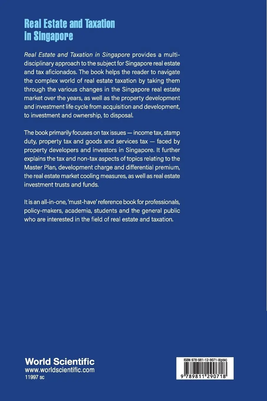 Rückseite: 9789811290718 | REAL ESTATE AND TAXATION IN SINGAPORE | Tay | Taschenbuch | Englisch