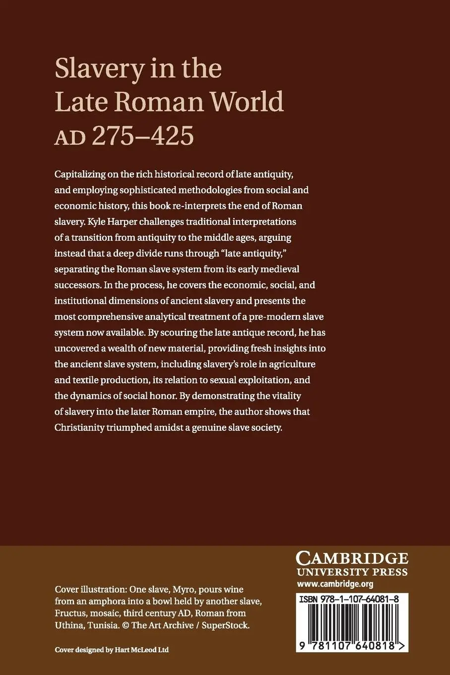 Rückseite: 9781107640818 | Slavery in the Late Roman World, AD 275-425 | Kyle Harper | Buch