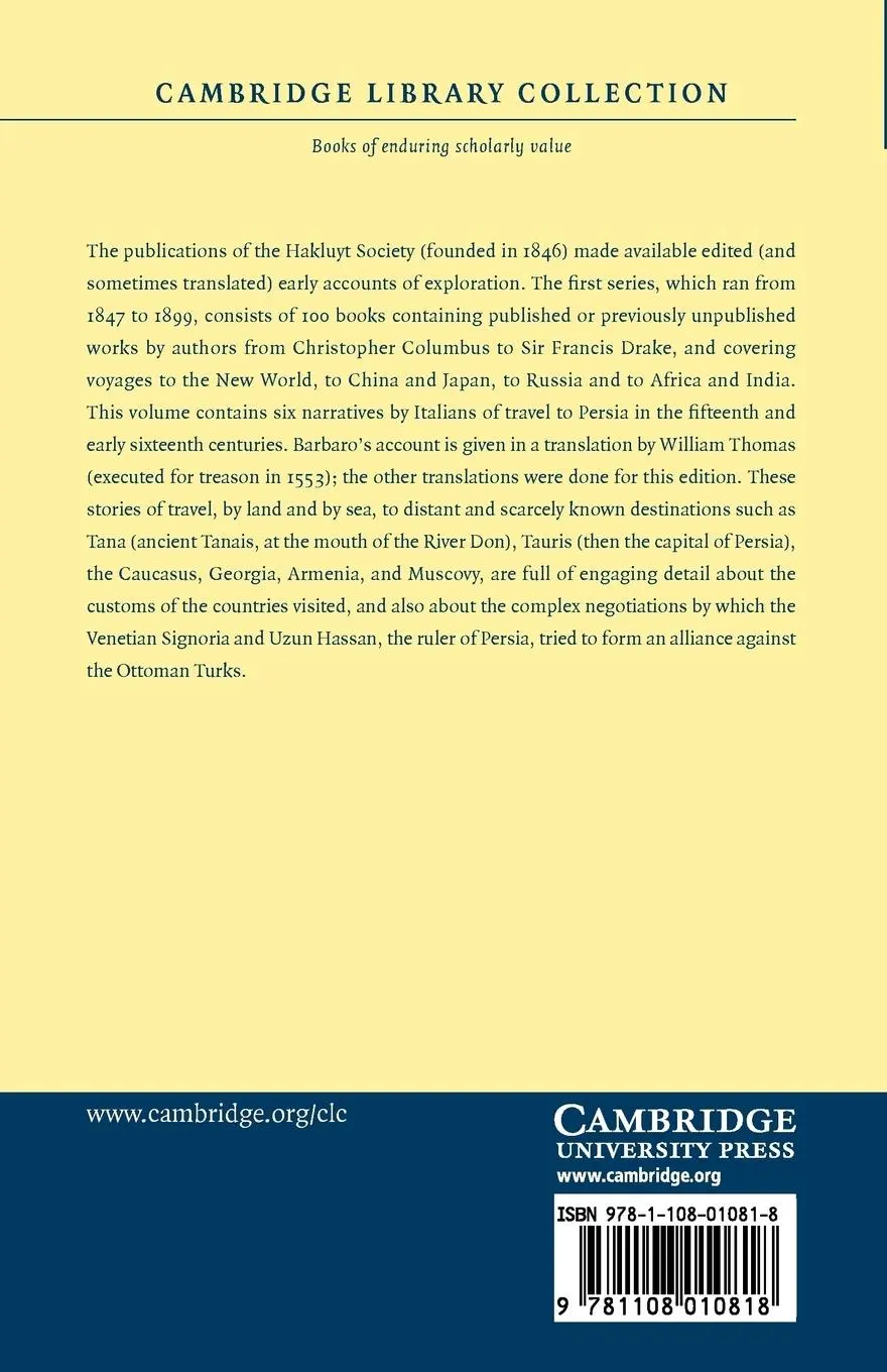 Rückseite: 9781108010818 | Travels to Tana and Persia, and a Narrative of Italian Travels in...
