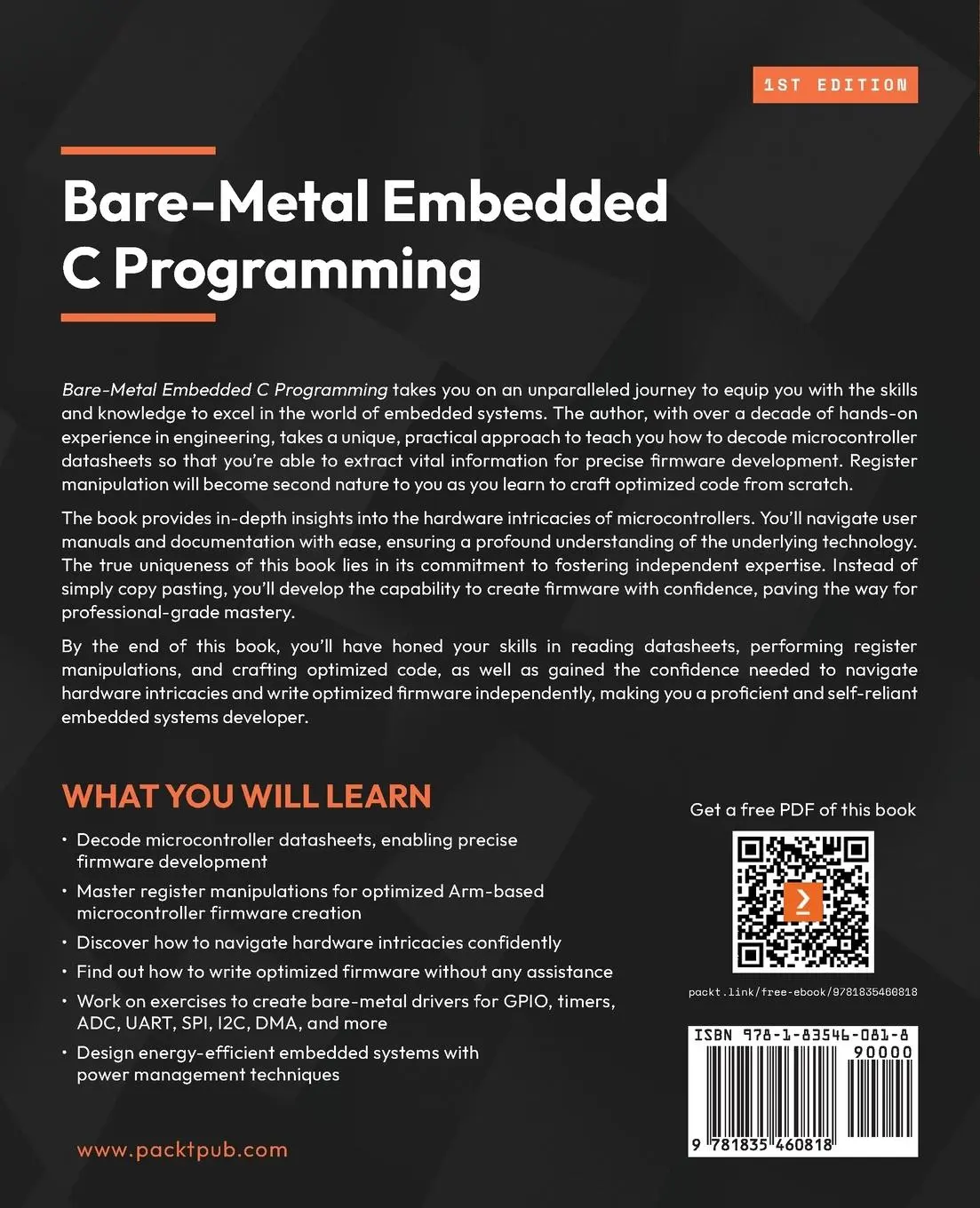 Rückseite: 9781835460818 | Bare-Metal Embedded C Programming | Israel Gbati | Taschenbuch | 2024