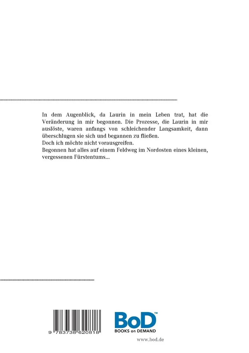 Rückseite: 9783738620818 | Laurin | Traktat eines Wesens | Dirk Eickmeyer | Taschenbuch | 116 S.