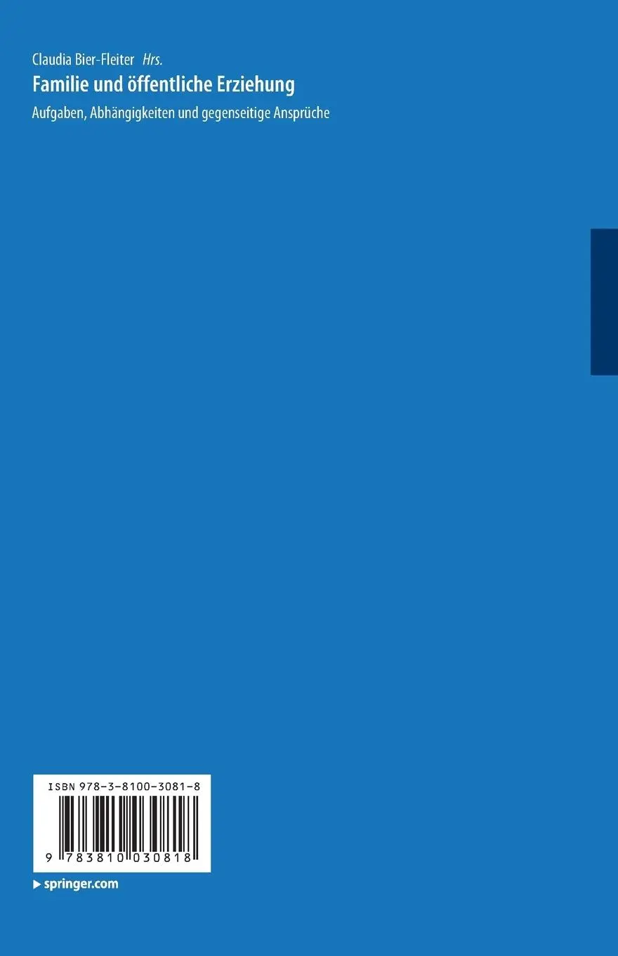 Rückseite: 9783810030818 | Familie und öffentliche Erziehung | Claudia Bier-Fleiter | Taschenbuch