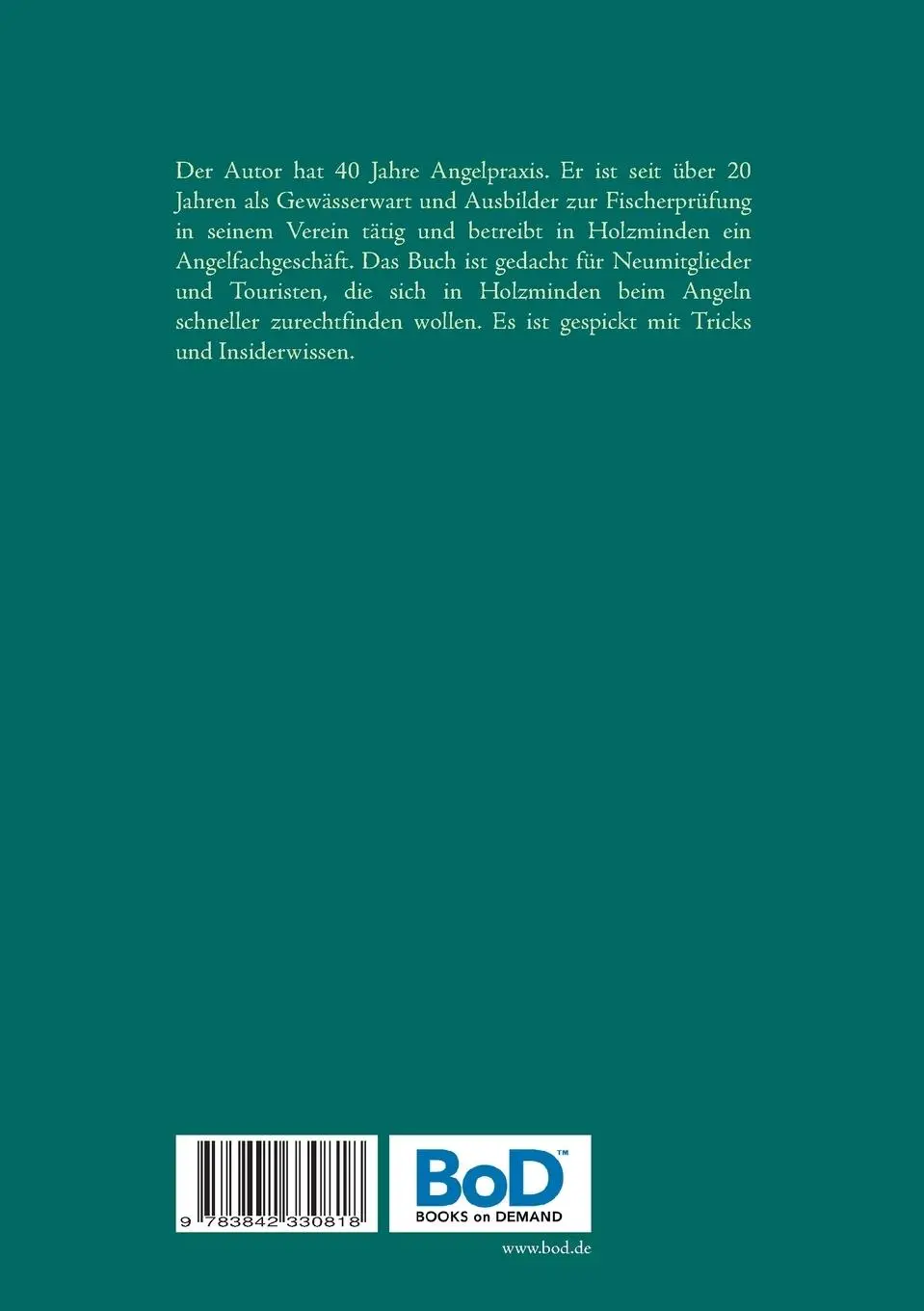 Rückseite: 9783842330818 | Angeln in und um Holzminden | Manfred Günther | Taschenbuch | 52 S.