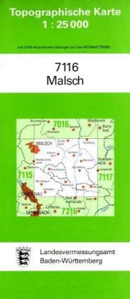 Malsch  Topographische Karte 1:25 000 Blatt 7116  Stück  Deutsch  2020  Landesamt für Geoinformation und  EAN 9783863980818