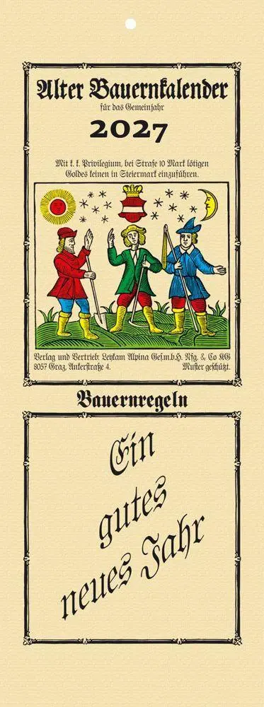 Cover: 9783991830818 | Alter Bauernkalender 2027 | Der Schlanke (Wandkalender) | Alpina
