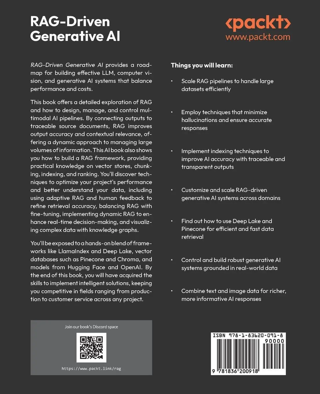 Rückseite: 9781836200918 | RAG-Driven Generative AI | Denis Rothman | Taschenbuch | Englisch