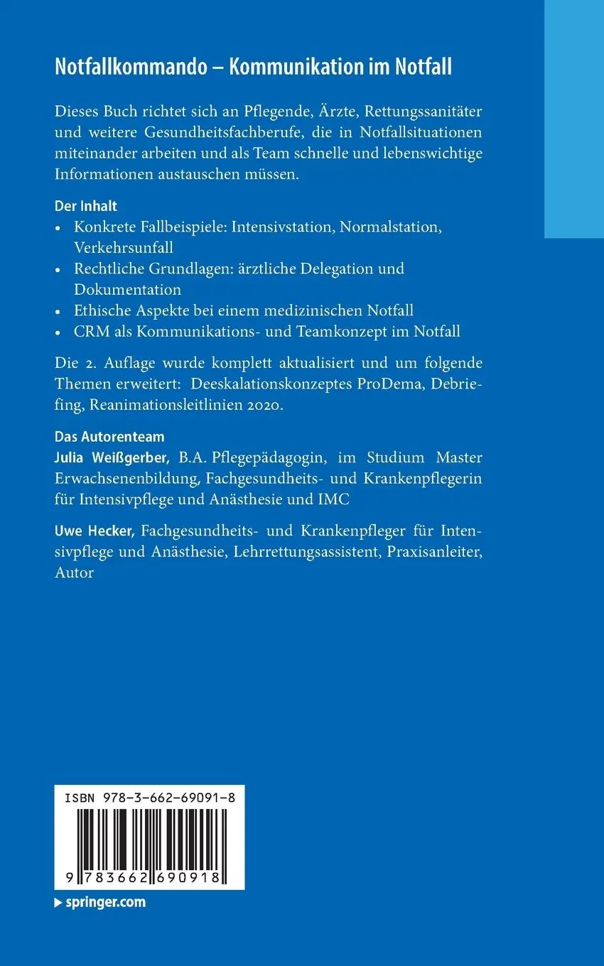 Rückseite: 9783662690918 | Notfallkommando - Kommunikation im Notfall | Uwe Hecker (u. a.) | Buch