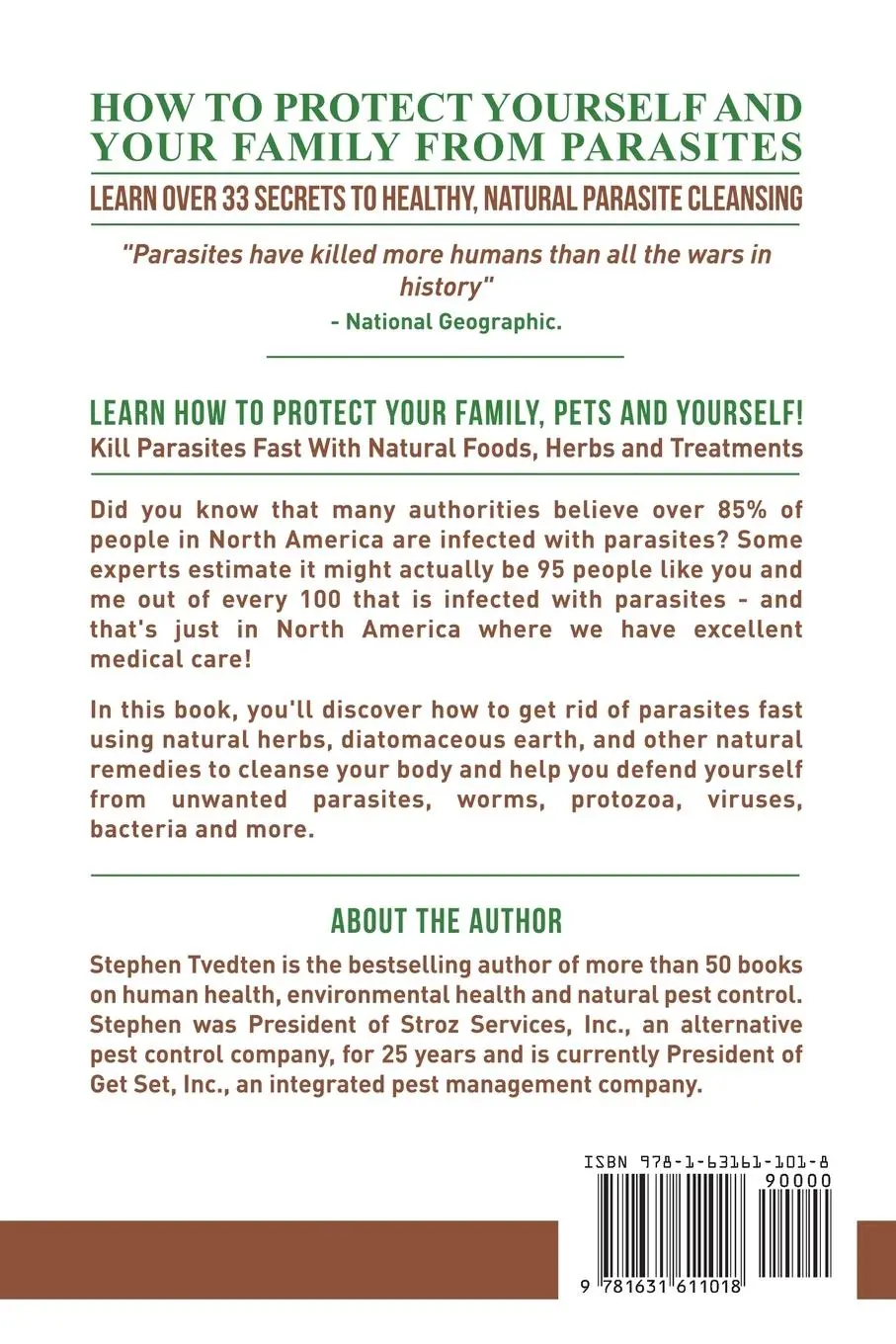 Rückseite: 9781631611018 | 33 Ways To Get Rid of Parasites | Stephen Tvedten | Taschenbuch | 2016