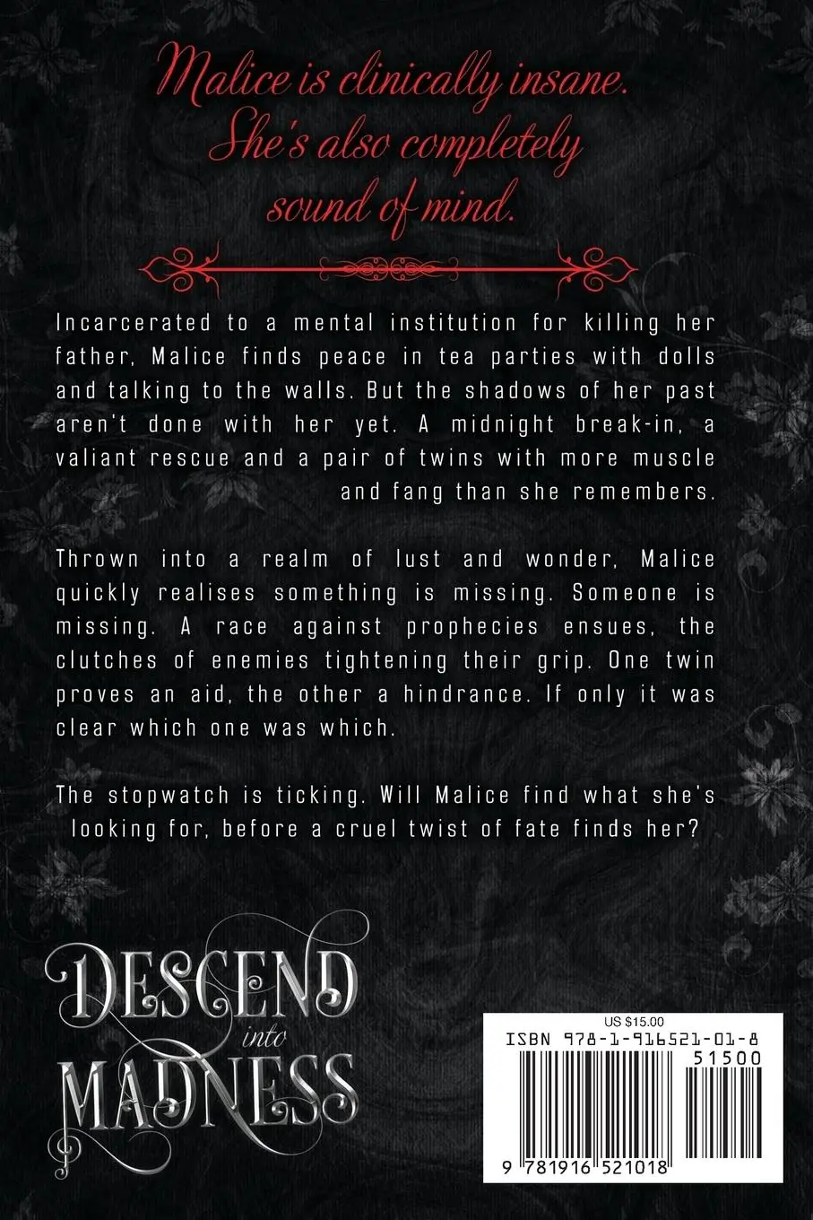 Rückseite: 9781916521018 | Descend into Madness | A Vampire Second Chance Ménage Romance | Cole