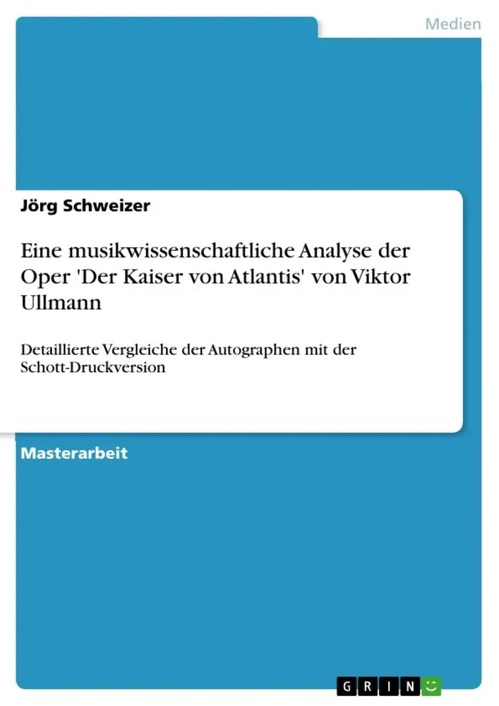 Cover: 9783389031018 | Eine musikwissenschaftliche Analyse der Oper 'Der Kaiser von...