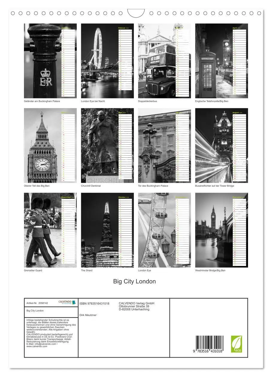 Bild: 9783516431018 | Big City London (Wandkalender 2026 DIN A3 hoch), CALVENDO...