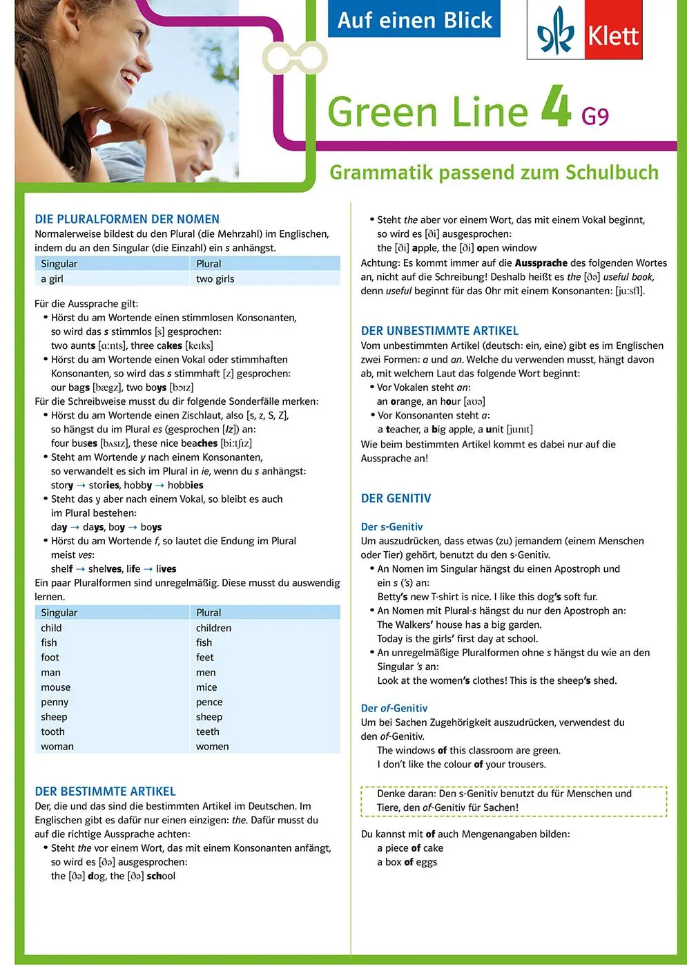 Cover: 9783129261118 | Green Line 4. Auf einen Blick. G9 Klasse 8. Grammatik passend zum...