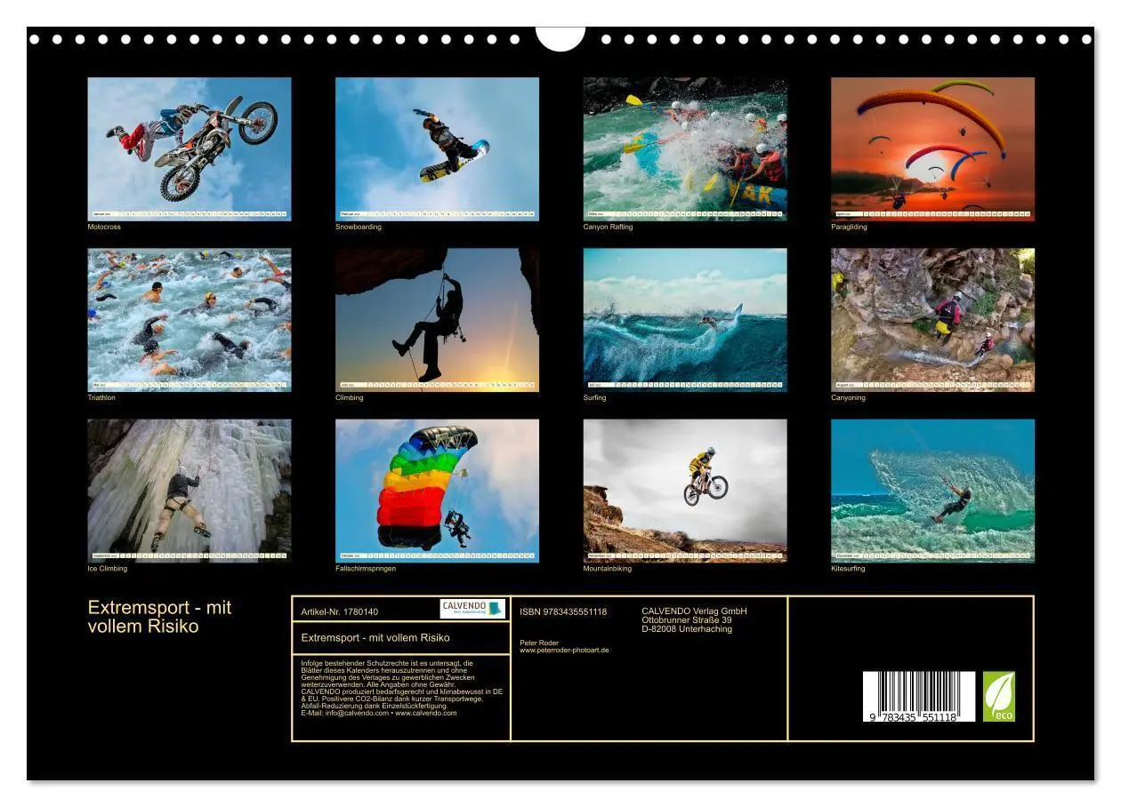 Bild: 9783435551118 | Extremsport - mit vollem Risiko (Wandkalender 2025 DIN A3 quer),...