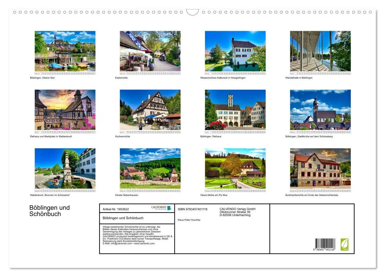 Bild: 9783457401118 | Böblingen und Schönbuch (Wandkalender 2026 DIN A2 quer), CALVENDO...