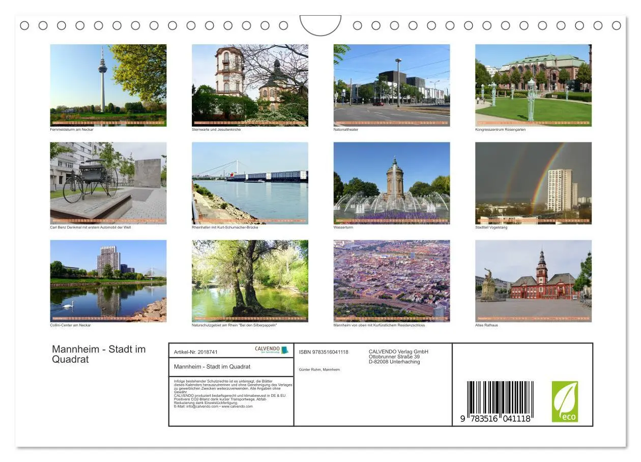 Bild: 9783516041118 | Mannheim - Stadt im Quadrat (Wandkalender 2026 DIN A4 quer),...