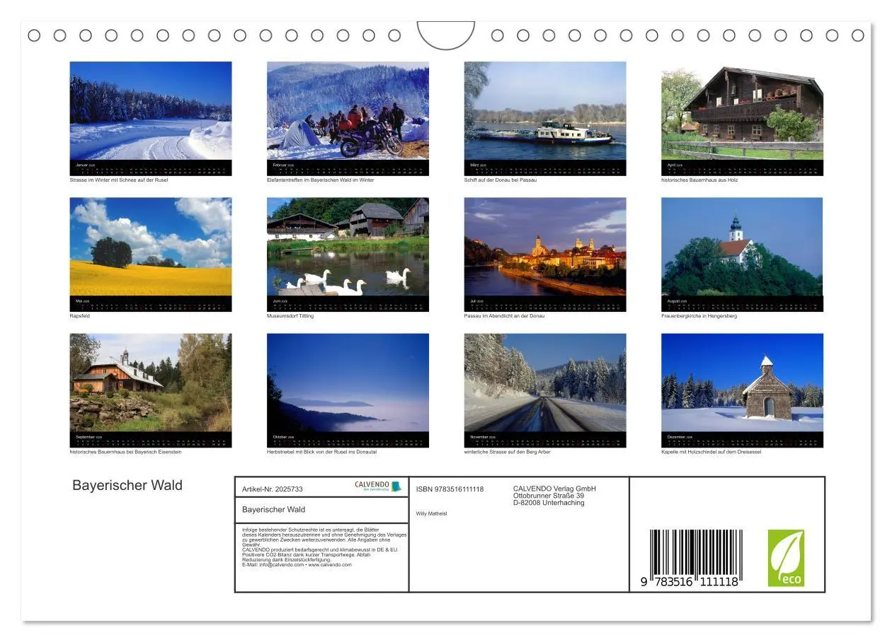 Bild: 9783516111118 | Bayerischer Wald (Wandkalender 2026 DIN A4 quer), CALVENDO...