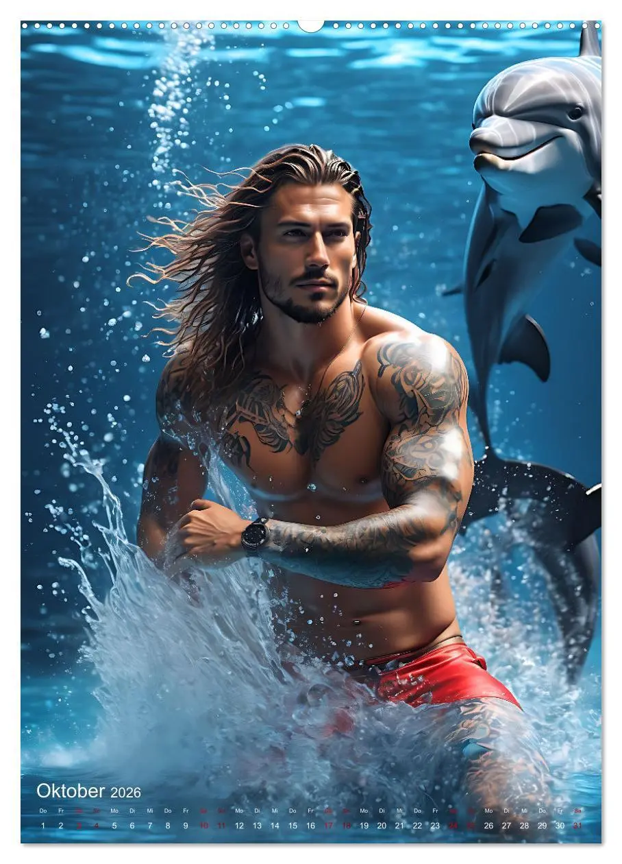 Bild: 9783516281118 | Athletische Kerle - Muskeln, Tattoos und Wassertiere (hochwertiger...