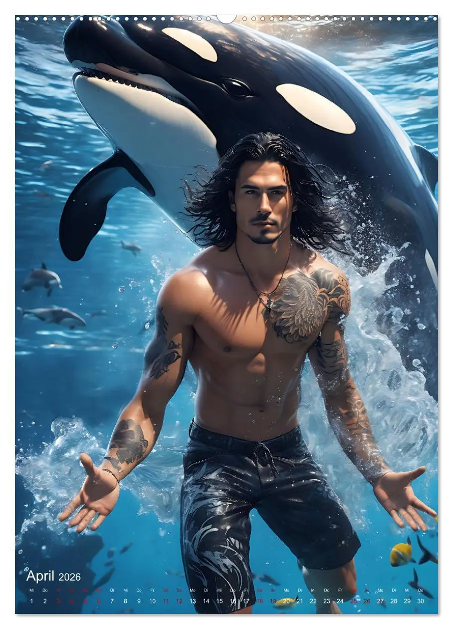 Bild: 9783516281118 | Athletische Kerle - Muskeln, Tattoos und Wassertiere (hochwertiger...