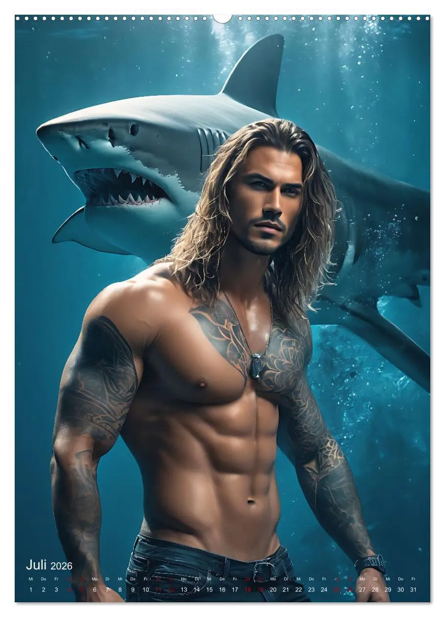 Bild: 9783516281118 | Athletische Kerle - Muskeln, Tattoos und Wassertiere (hochwertiger...