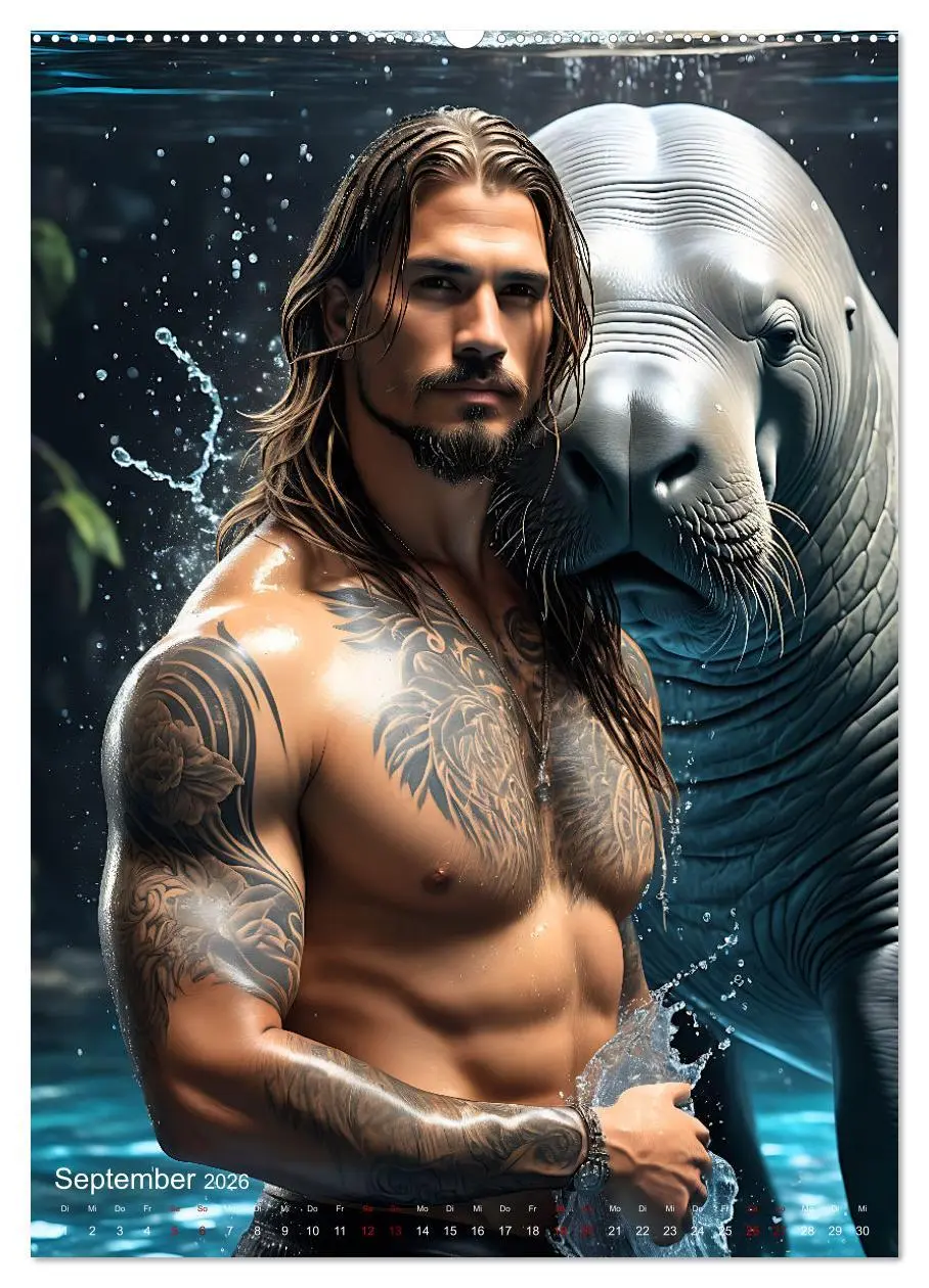 Bild: 9783516281118 | Athletische Kerle - Muskeln, Tattoos und Wassertiere (hochwertiger...