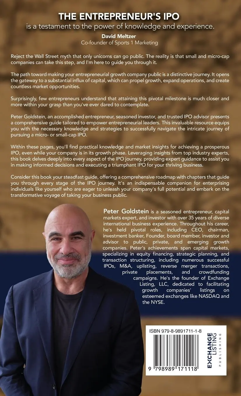 Rückseite: 9798989171118 | The Entrepreneur's IPO | Peter Goldstein | Buch | Englisch | 2023
