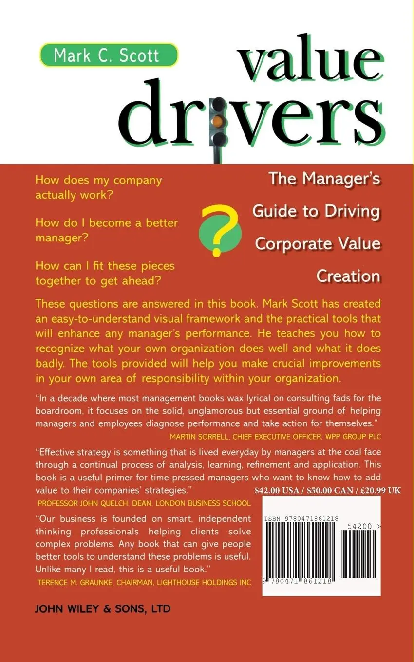 Rückseite: 9780471861218 | Value Drivers, Mass Market | Mark C Scott | Taschenbuch | Englisch