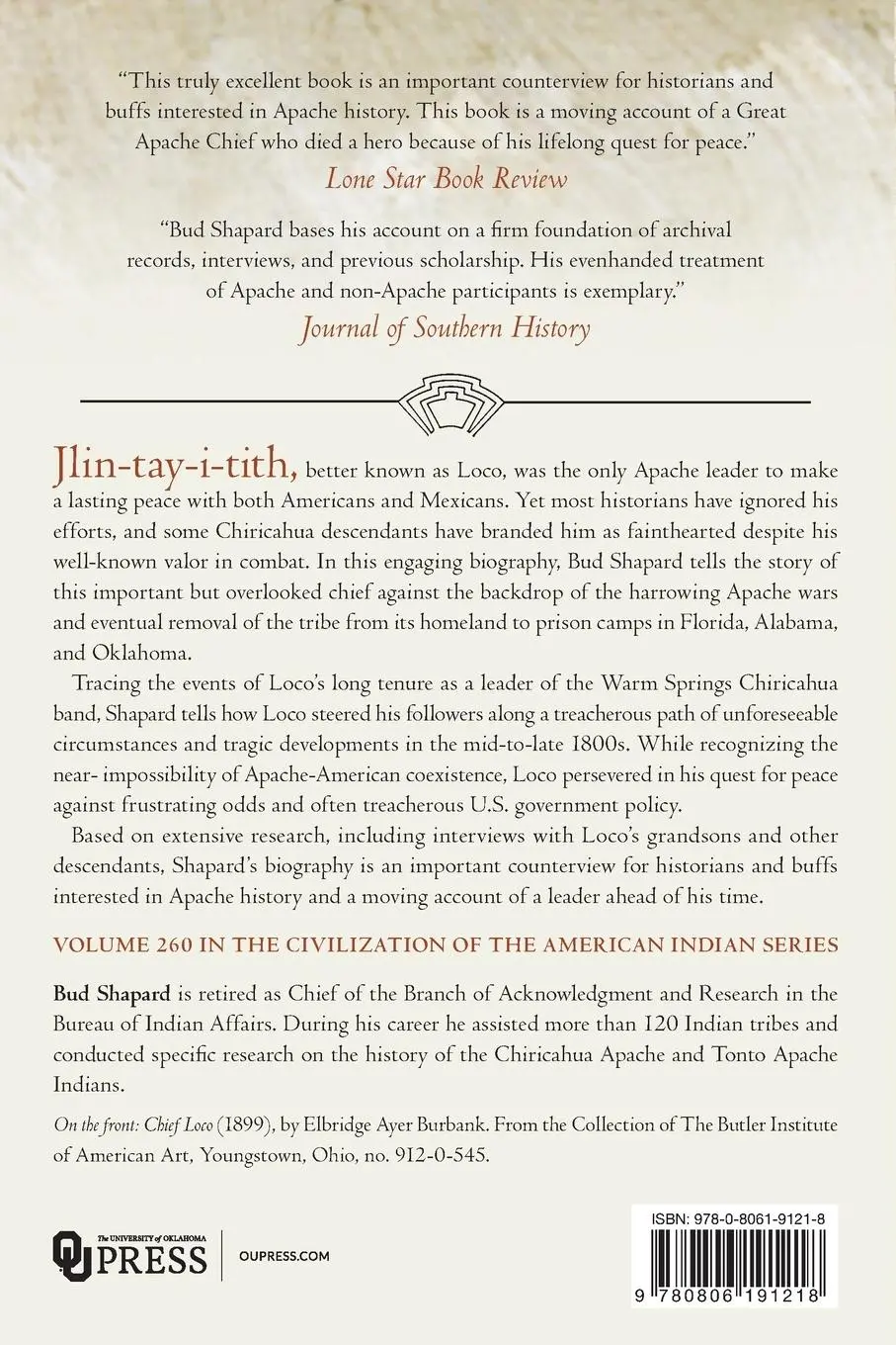 Rückseite: 9780806191218 | Chief Loco | Apache Peacemaker | Bud Shapard | Taschenbuch | Englisch