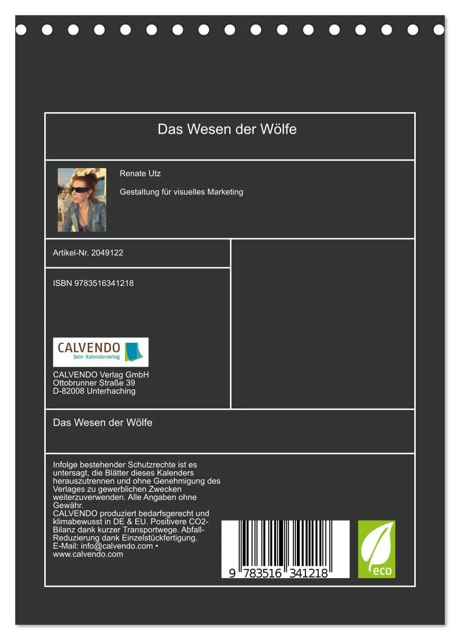 Bild: 9783516341218 | Das Wesen der Wölfe (Tischkalender 2026 DIN A5 hoch), CALVENDO...