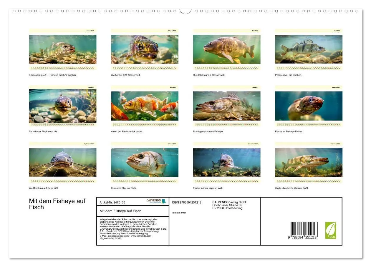 Bild: 9783594251218 | Mit dem Fisheye auf Fisch (hochwertiger Premium Wandkalender 2027...