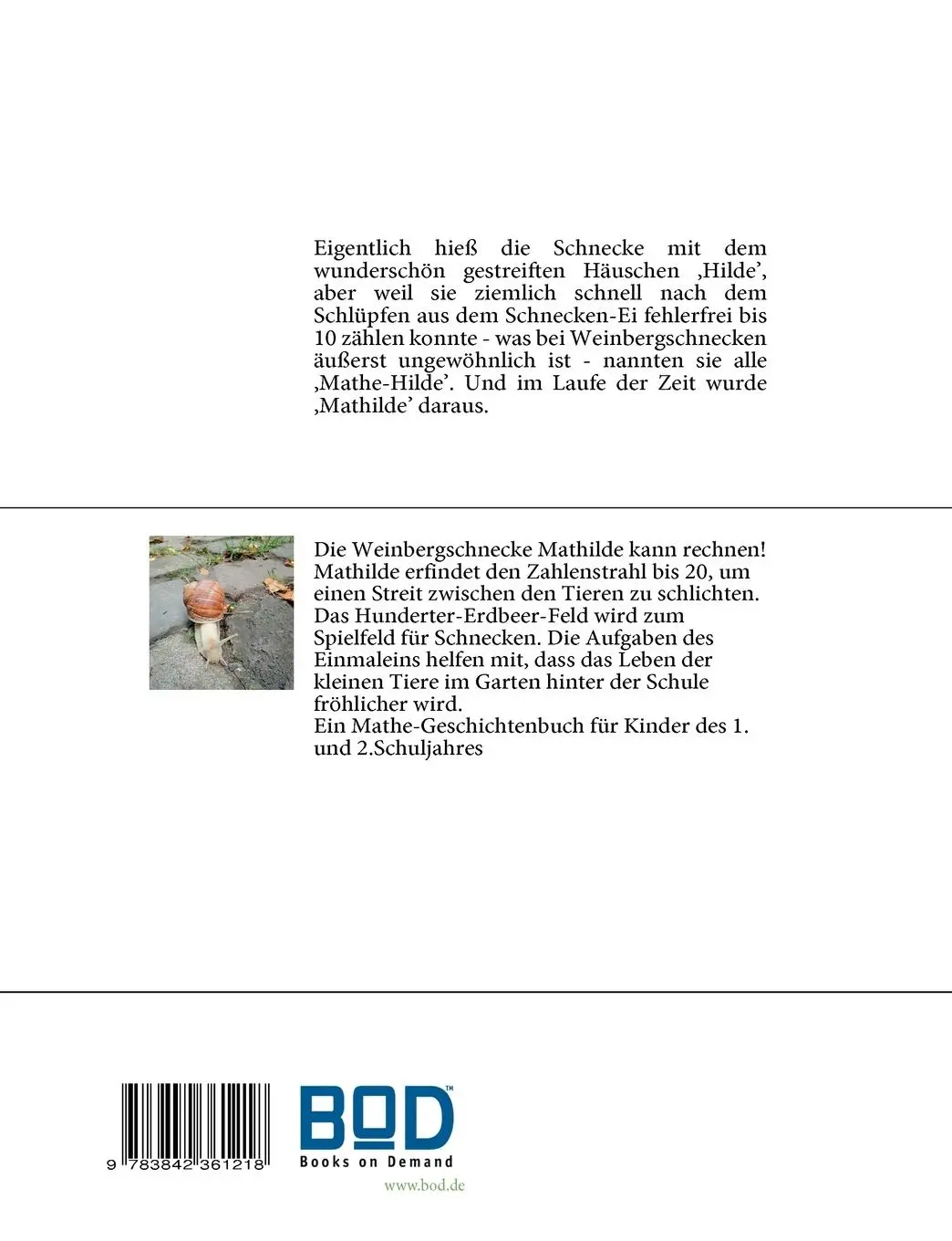 Rückseite: 9783842361218 | Mathilde, die mathematisch begabte Schnecke | Carola Mehring | Buch