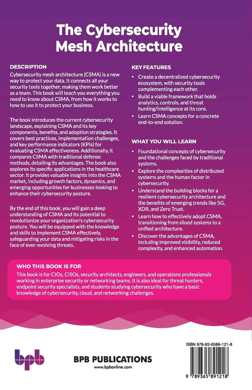 Rückseite: 9789365891218 | The Cybersecurity Mesh Architecture | Tarun Kumar | Taschenbuch | 2024
