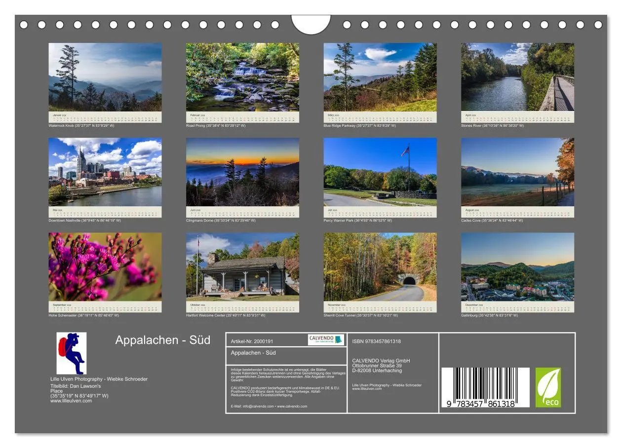 Bild: 9783457861318 | Appalachen - Süd (Wandkalender 2026 DIN A4 quer), CALVENDO...
