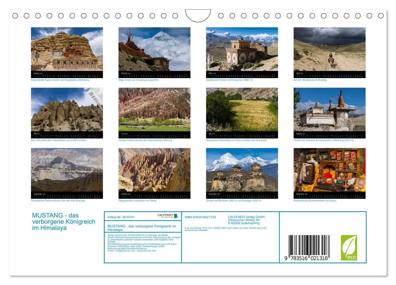 Bild: 9783516021318 | MUSTANG - das verborgene Königreich im Himalaya (Wandkalender 2026...