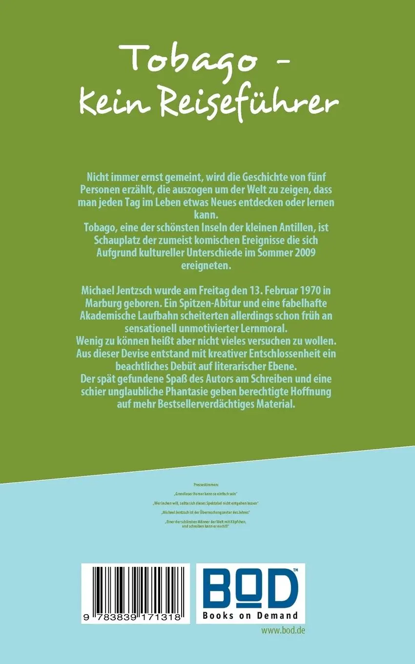 Rückseite: 9783839171318 | Tobago - Kein Reiseführer | Michael Jentzsch | Taschenbuch | 80 S.