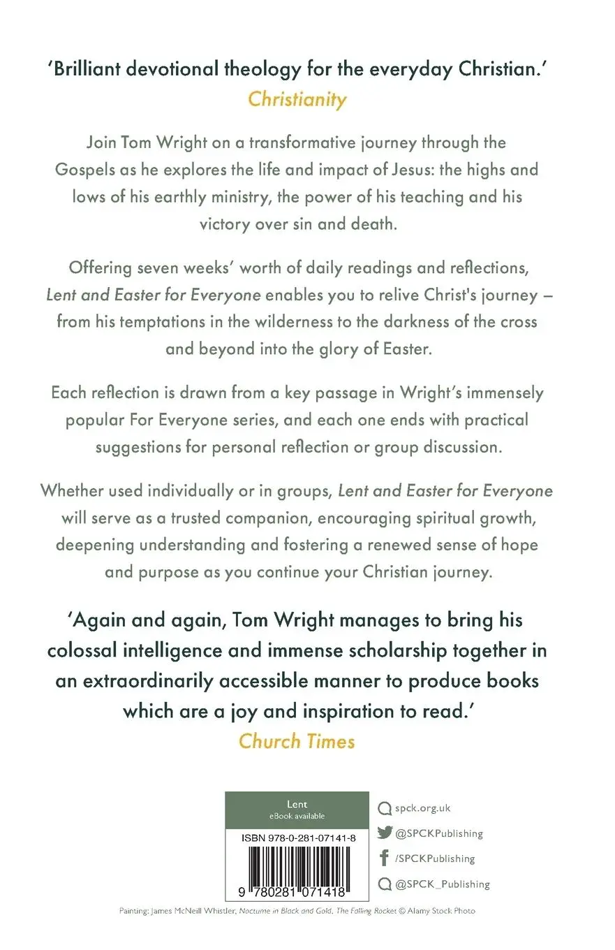 Rückseite: 9780281071418 | Lent and Easter for Everyone | From Wilderness to Glory | Tom Wright