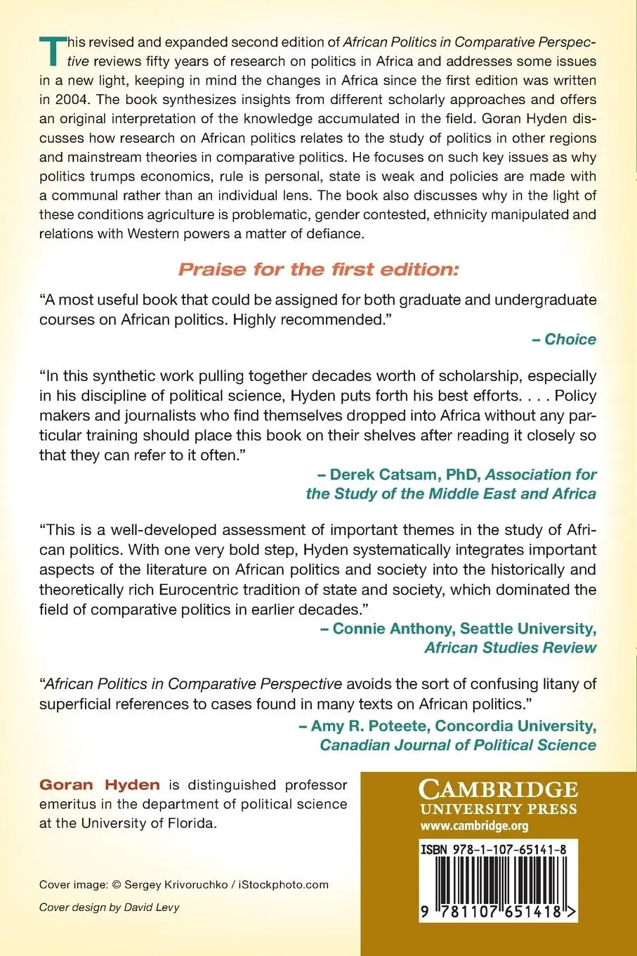 Rückseite: 9781107651418 | African Politics in Comparative Perspective. Gran Hydn | Taschenbuch