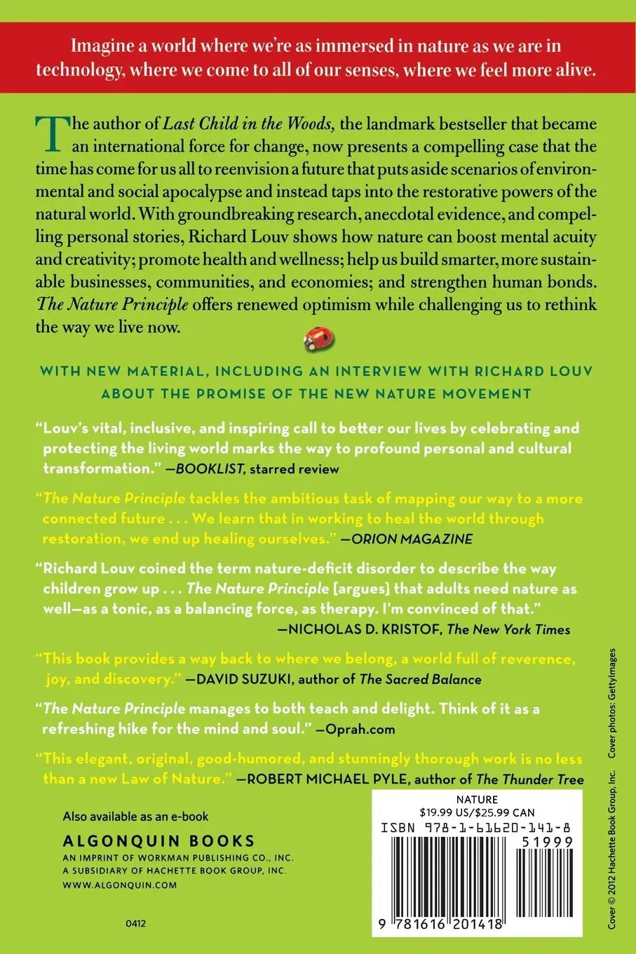 Rückseite: 9781616201418 | The Nature Principle | Reconnecting with Life in a Virtual Age | Louv