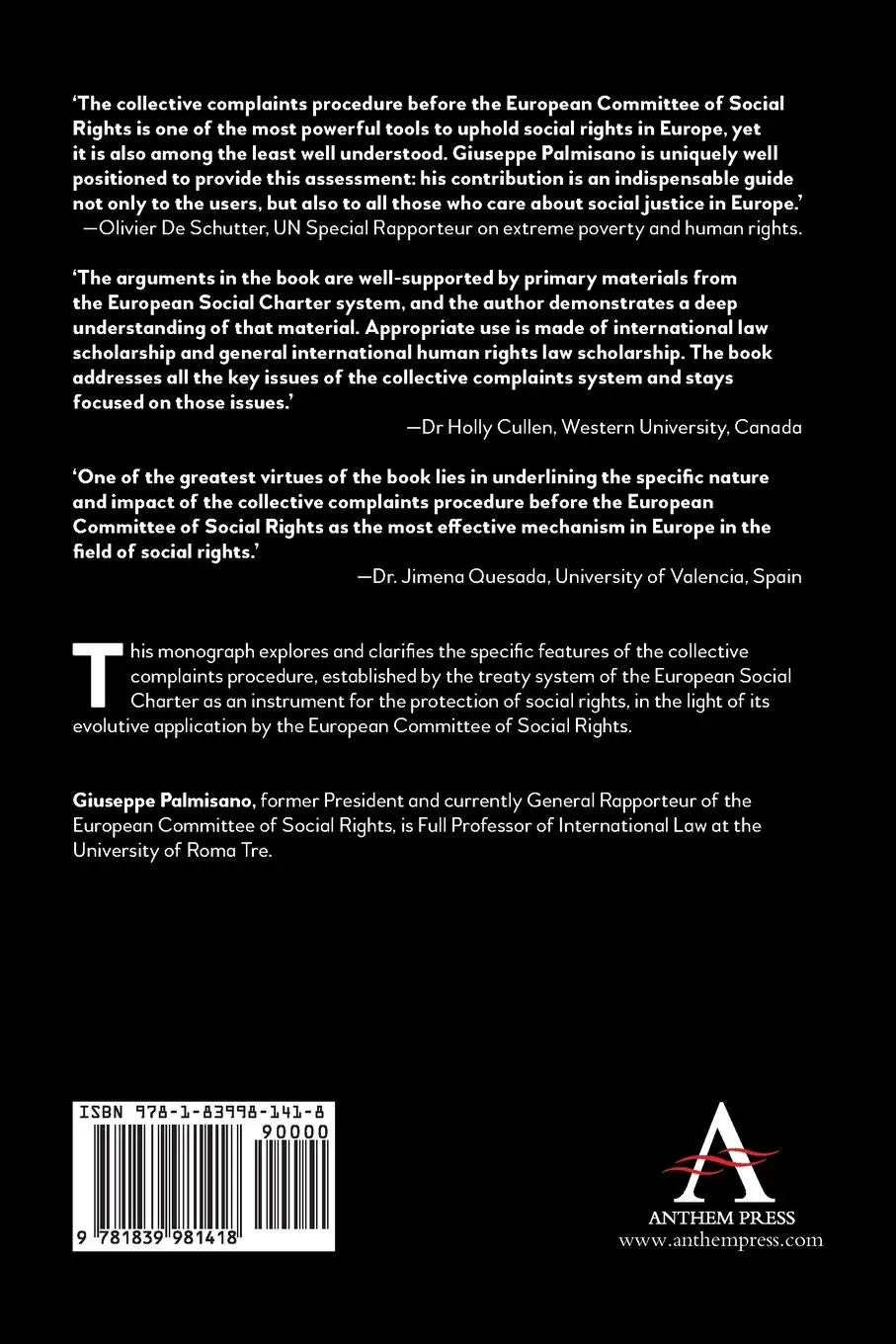 Rückseite: 9781839981418 | Collective Complaints As a Means for Protecting Social Rights in...