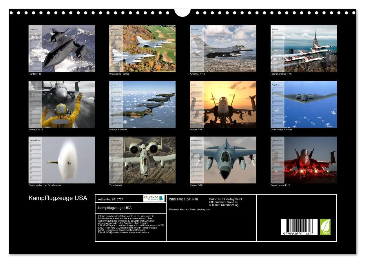 Bild: 9783516011418 | Kampfflugzeuge USA (Wandkalender 2026 DIN A3 quer), CALVENDO...
