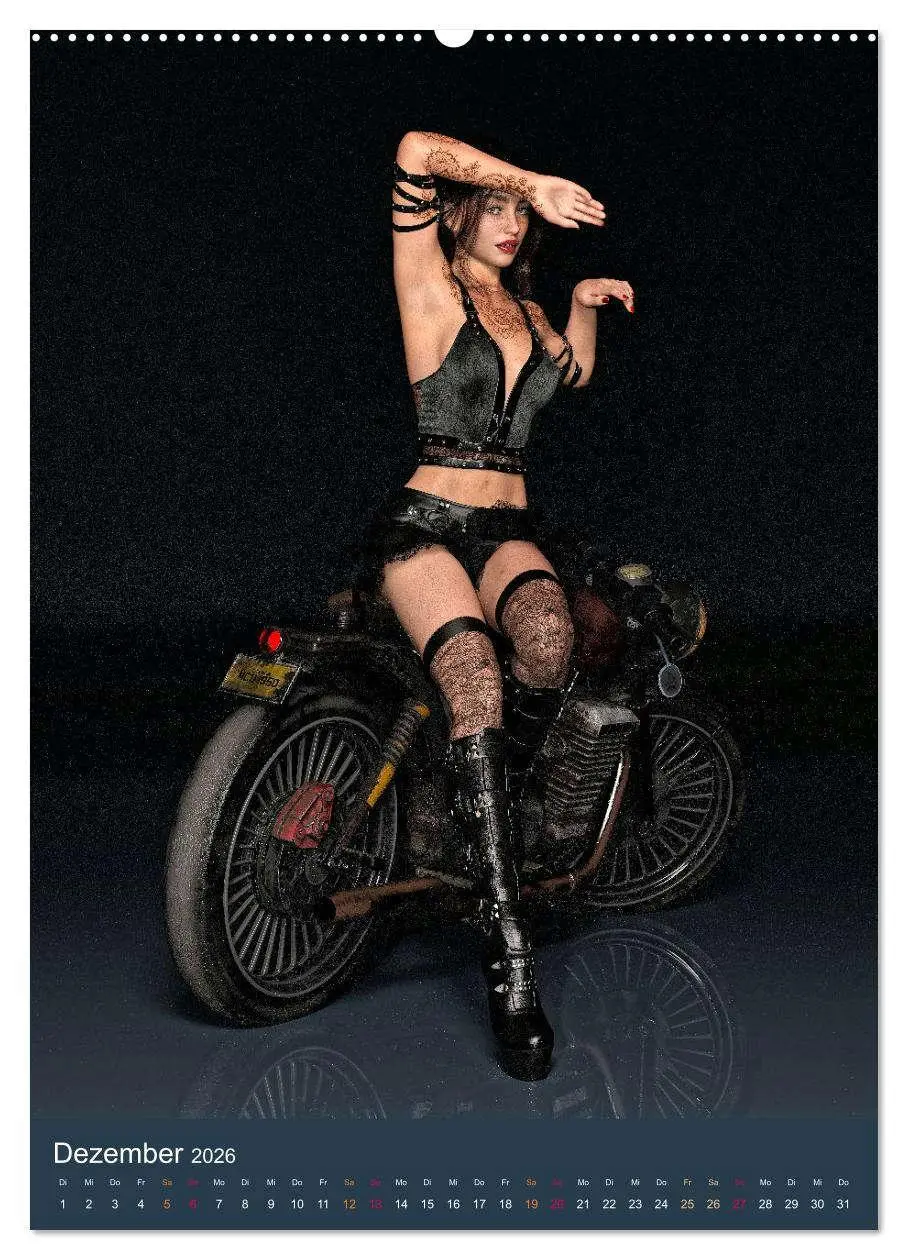 Bild: 9783516321418 | Tattooed Girls and Bikes (Wandkalender 2026 DIN A2 hoch), CALVENDO...