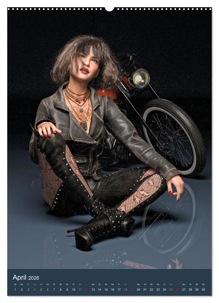 Bild: 9783516321418 | Tattooed Girls and Bikes (Wandkalender 2026 DIN A2 hoch), CALVENDO...