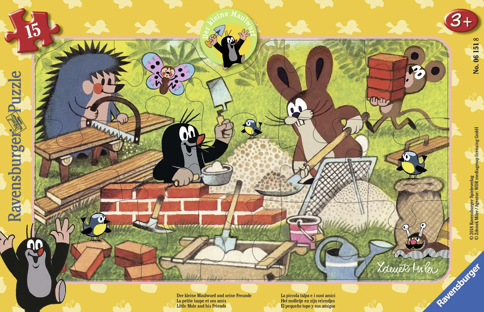 Bild: 4005556061518 | Der kleine Maulwurf und seine Freunde. Rahmenpuzzle 15 Teile | Miler