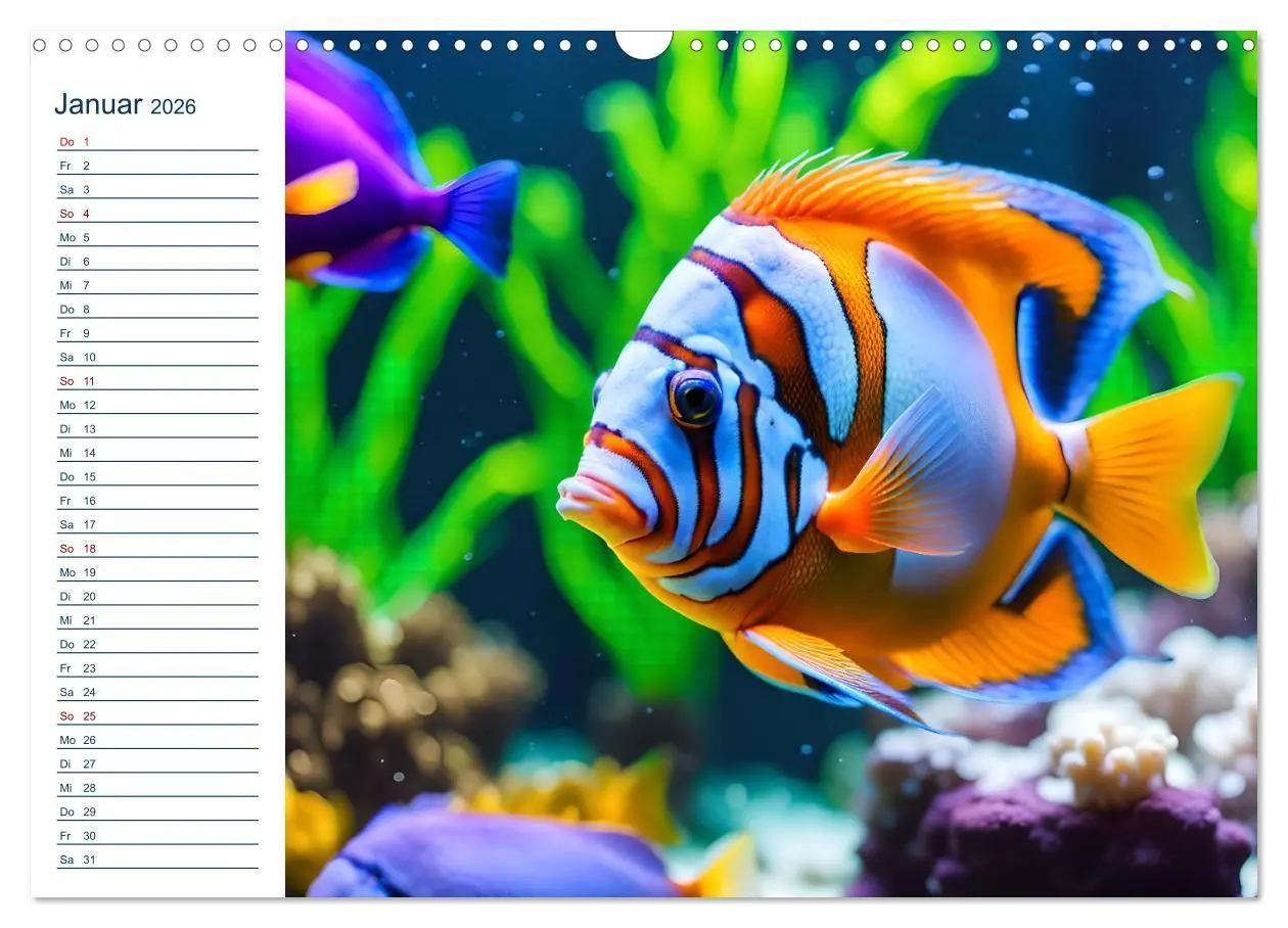 Bild: 9783457391518 | Aquarienzauber - Bunte KI Unterwasserwelten (Wandkalender 2026 DIN...